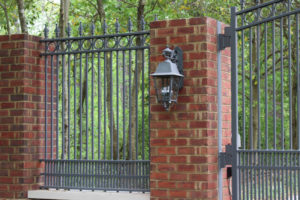 Metal and Brick Ornamental Driveway Gate | America Fence